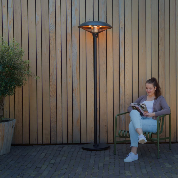 Chauffage de terrasse VONROC - 2000W - 360° - Lampe à infrarouge - Modèle sur pied