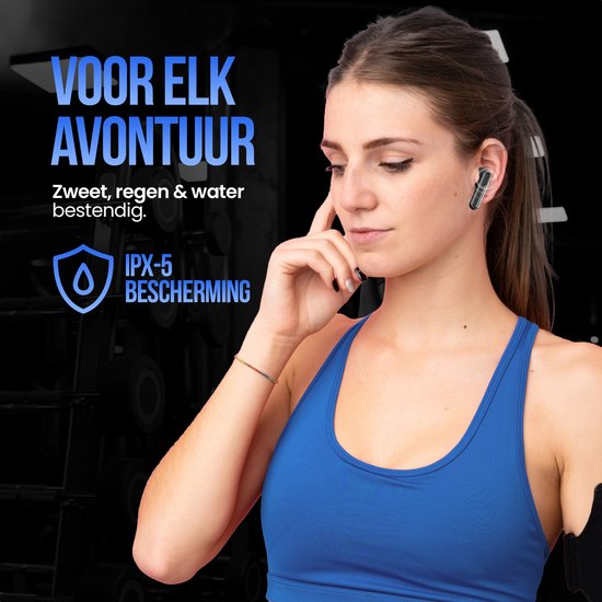 Strex Wireless Earphones - Active Noise Cancelling - LED Display - Wireless Bluetooth Earphones - Ecouteurs sans fil - Bluetooth 5.3 - Black