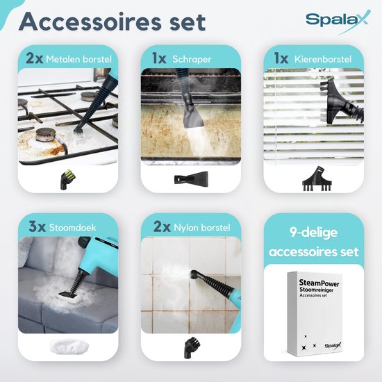 Spalax Handheld Steam Cleaner Accessories - 9-piece set - SteamPower-1050 part