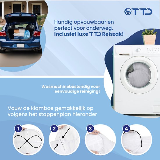 TTD® Moustiquaire XXL de haute qualité 2 personnes avec sac de voyage - Polyester - Lavable en machine - Moustiquaire 1 personne - Moustiquaire bébé - Moustiquaire - Moustiquaire - 65 x 250 x 1250 cm - Anneau et kit de montage inclus