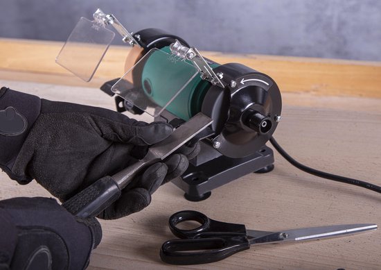 VONROC Meuleuse de table / Multitool - 150W - 75MM - avec arbre flexible - Incl. 1x pierre à poncer & disque de polissage