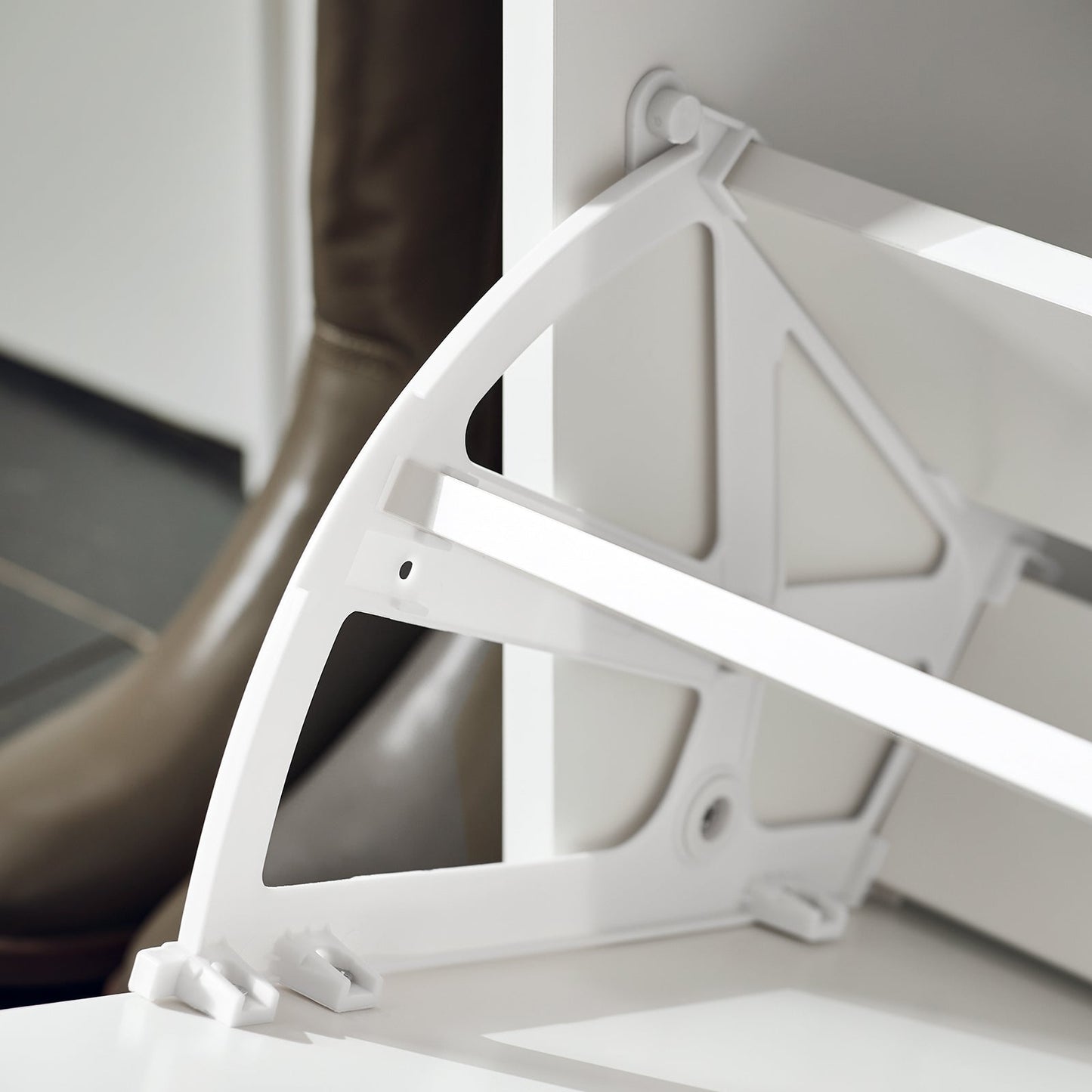 SoBuy Meuble à chaussures avec assise et abattant - blanc - 80x45x26 cm - Meuble à chaussures moderne en MDF