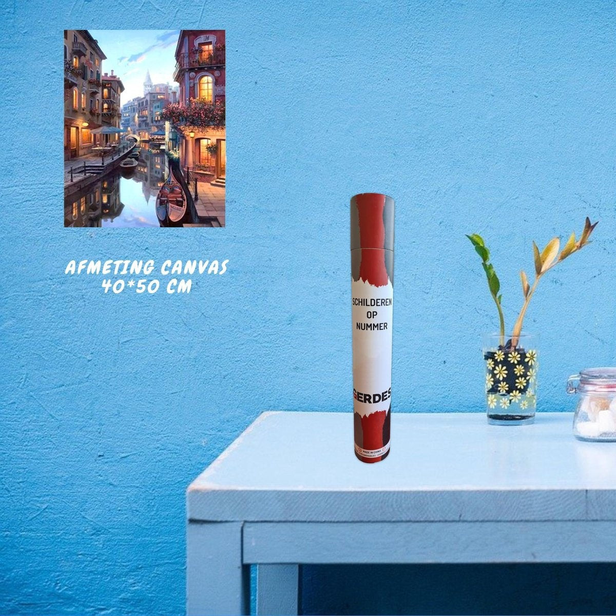 Peinture sur chiffres adultes - Venise - Italie - Gondole - Peinture sur chiffres - 40x50cm