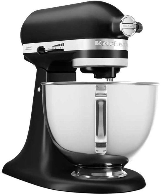 KitchenAid Artisan 5KSM95PSEBM - Robot de cuisine - 4,3 L - Noir mat - 3 crochets pétrisseurs