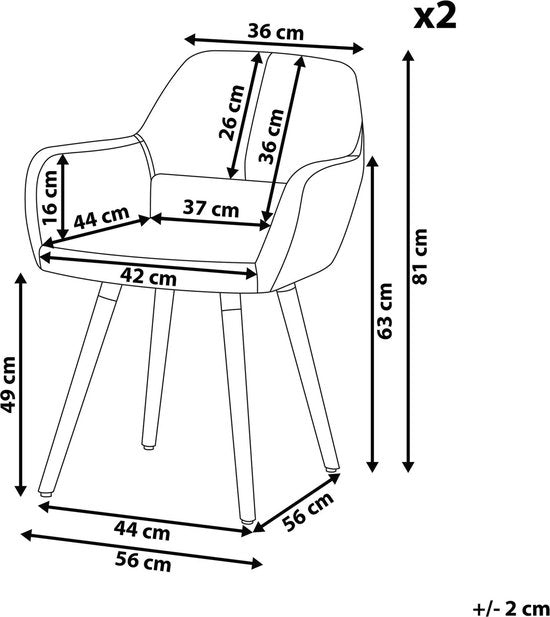 CHICAGO - Chaise de salle à manger - Bleu marine - Polyester