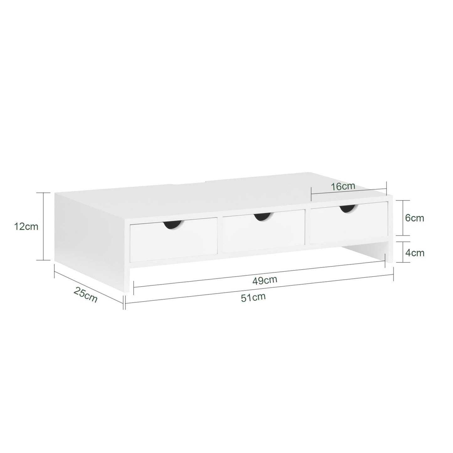 SoBuy BBF03-W Support écran avec 3 tiroirs - 51x25x12 - Blanc