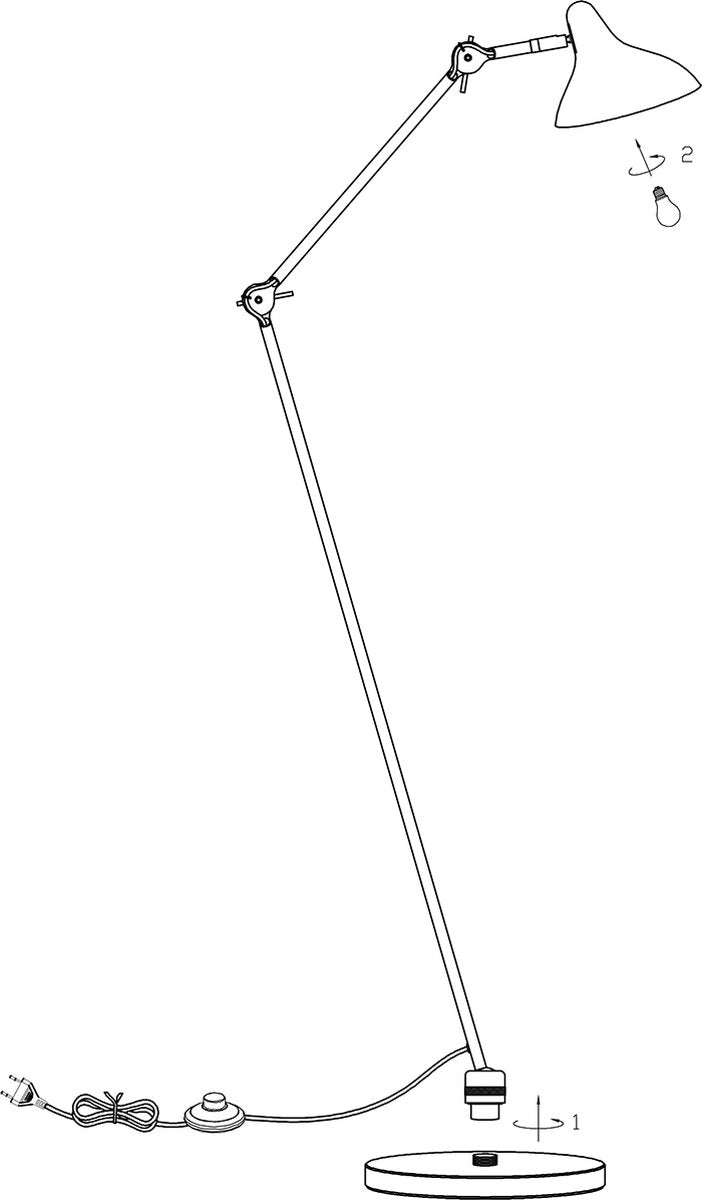 Lampadaire Anne Light & home Kasket - Noir