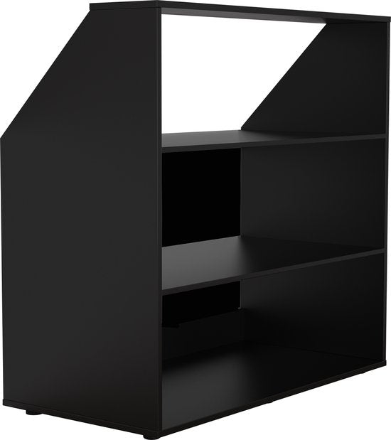 Armoire mur incliné chambre mansardée ouverte - étagères - armoire de rangement adaptée aux murs inclinés