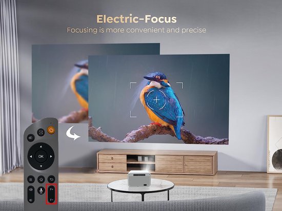 Projecteur Full HD - Fuegobird - A11 Smart Beamer - 1080P - 200 ANSI - 1GB RAM+8GB ROM - 2.4G/5G WiFi - BT5.0 - Blanc