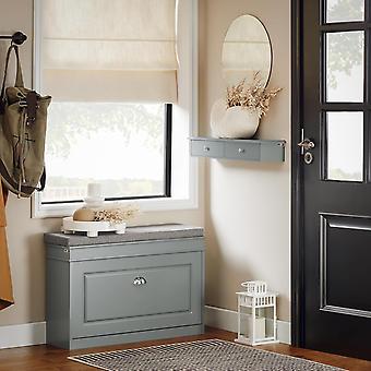 SoBuy - Armoire murale - 2 Tiroirs - 64 x 10 x 15 cm - Gris
