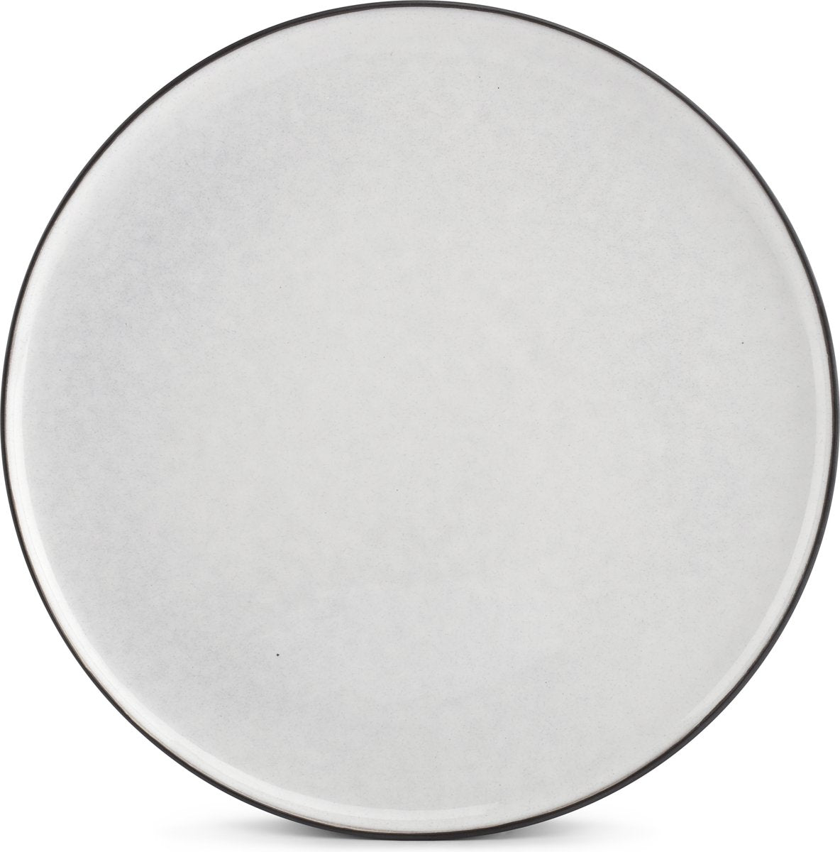 S|P Collection Fina Assiette plate 26 cm Blanc avec bord noir - Lot de 4