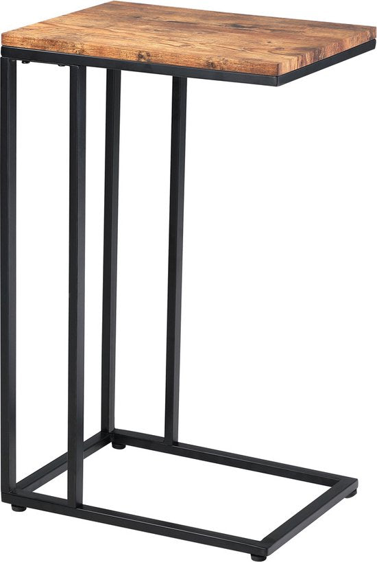 Table d'appoint à roulettes Casaria - 50x35x70 cm - Bois Métal Noir