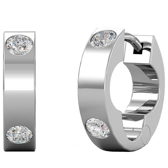 Yolora Boucles d'oreilles pour femmes avec cristaux Kalpa Camaka - Argent - Plaqué or blanc 18K - Boucles d'oreilles pour femmes - Bijoux - Boîte cadeau de luxe - Bel emballage cadeau - Cadeau de fête des mères