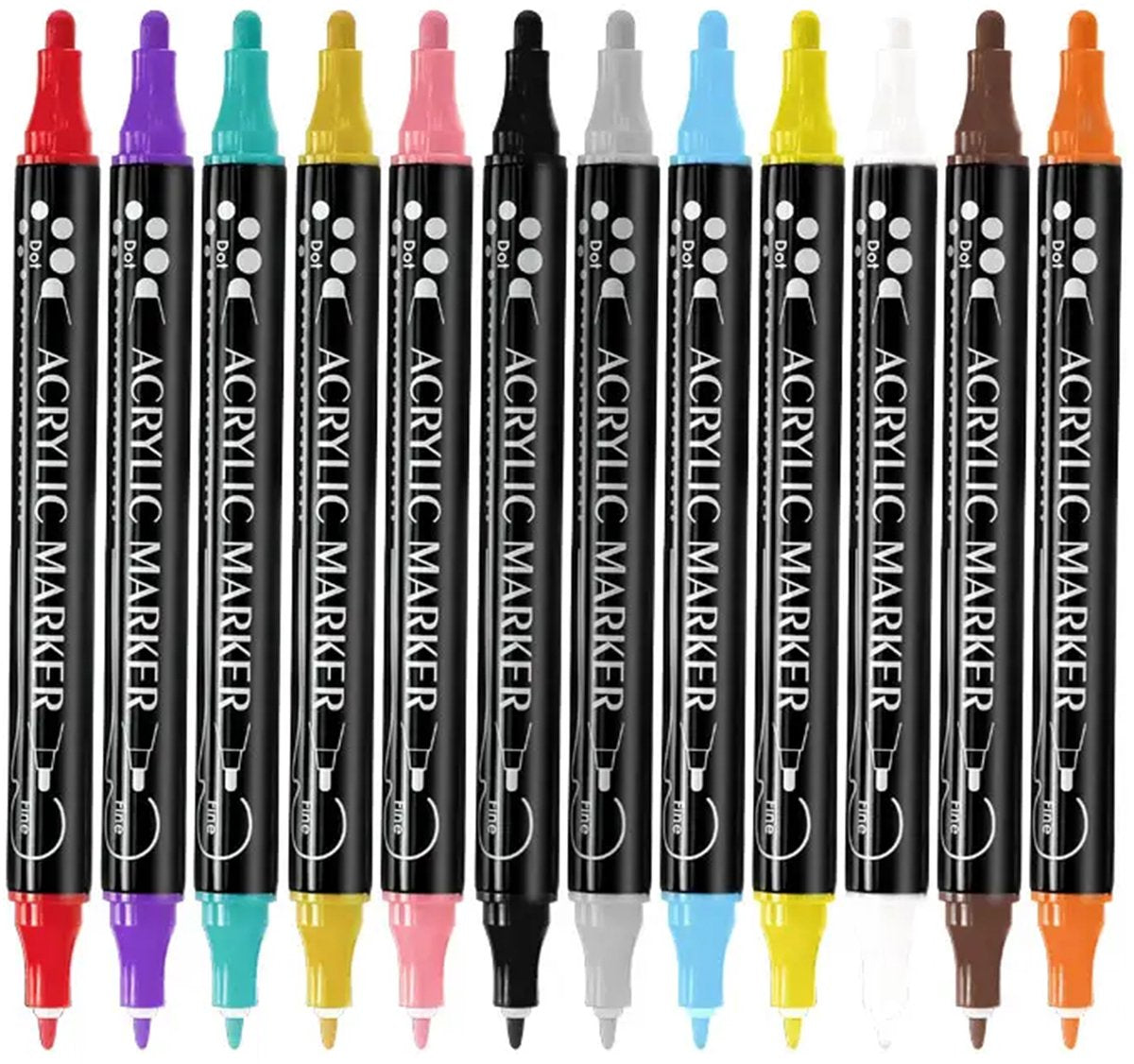 Roegaarden Acrylic Markers Set - 36 Pieces - Fine Point - Multi Surface