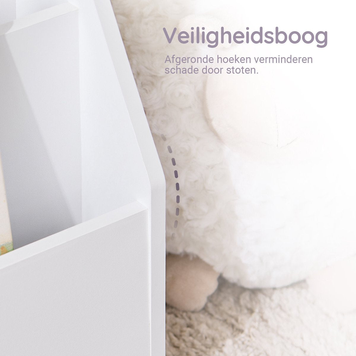 SoBuy Bibliothèque pour enfants KMB32-K-W - Blanc - 70x60x30 cm - Sûre et pratique