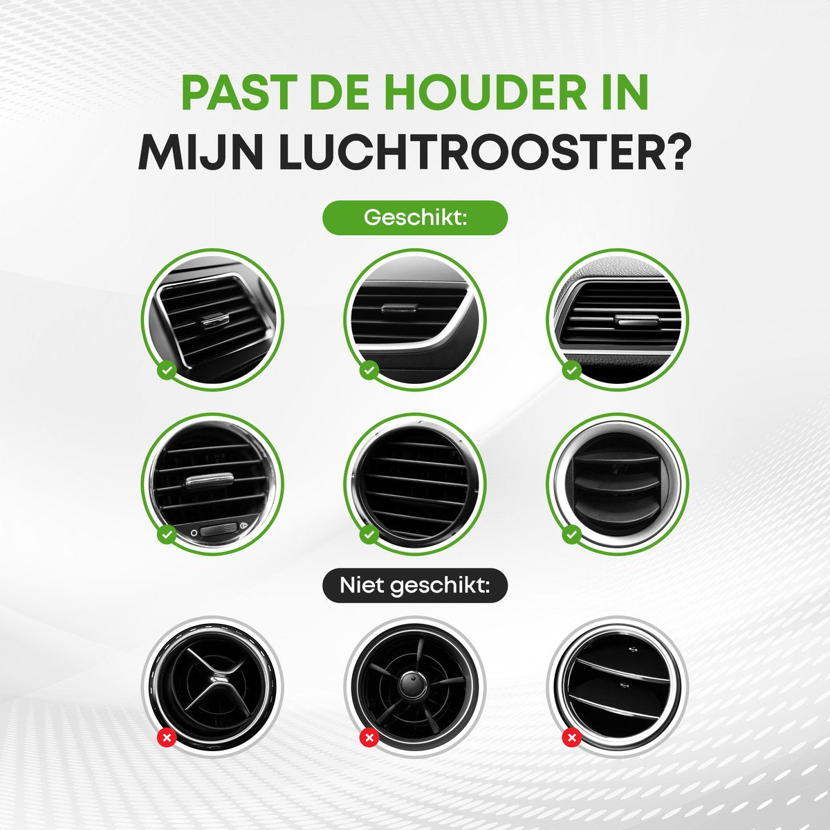 iSetchi Support Téléphone Voiture - Magnétique & Universel - Pour Grille de Ventilation - Métal - Noir