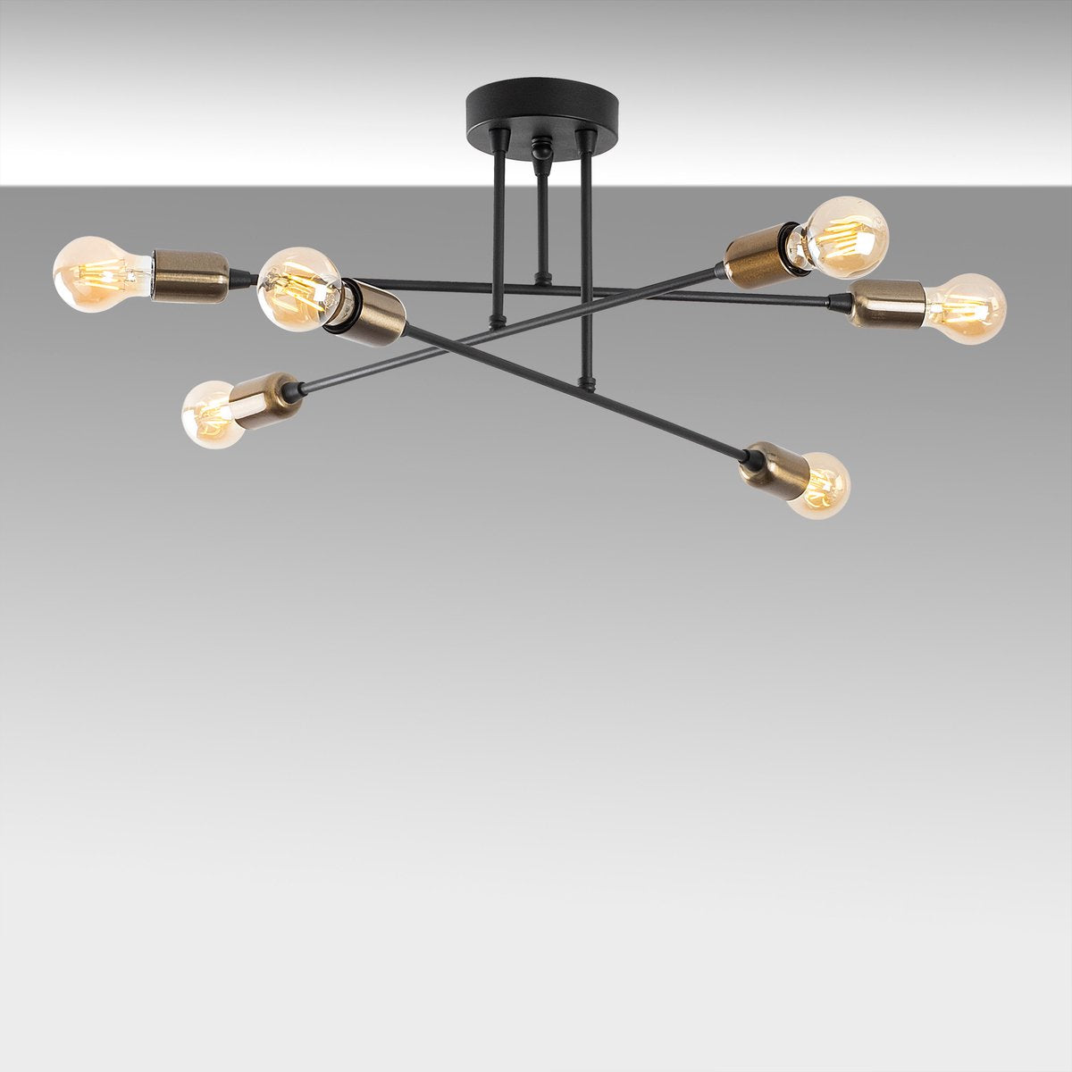 Opviq Lustre noir - 1501 - 40W - Métal - 66 x 66cm - Noir