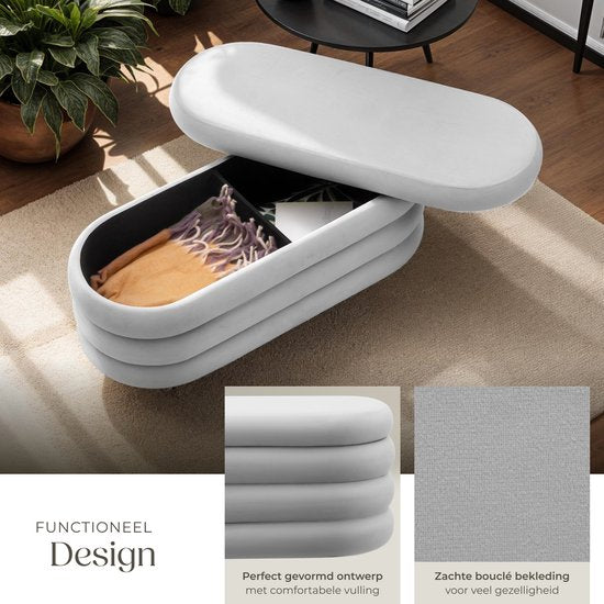 tectake® canapé rembourré Altu avec rangement - canapé élégant et pratique pour le salon, l'entrée ou la chambre à coucher - confort et fonctionnalité en un seul meuble - gris