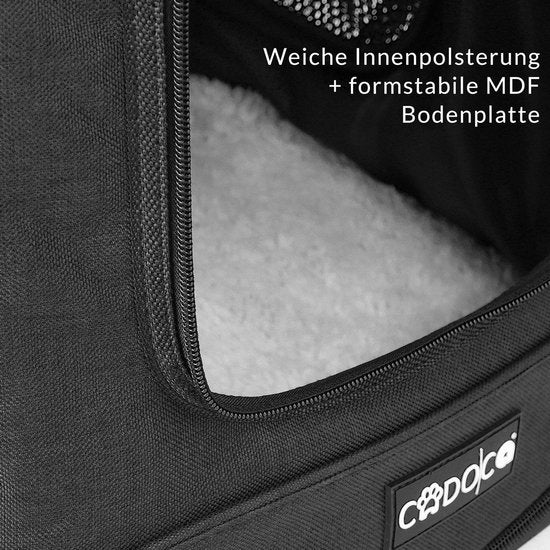 Sac à dos pour chien Cadoca - jusqu'à 12 kg portage confortable réglable - noir