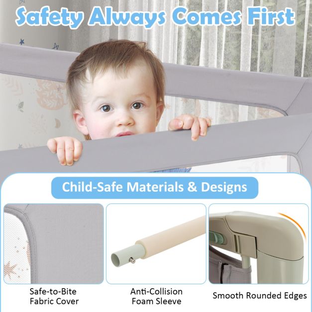 Coast Barre de lit à hauteur réglable pour bébés et jeunes enfants 180x47x80 - 95cm