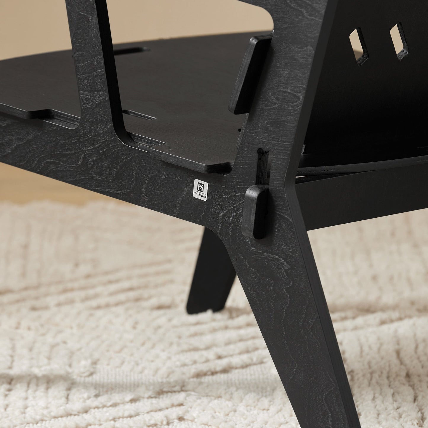 SoBuy HFST02-SCH Chaise Design Bois Noir, Chaise de salle à manger/Chaise de bureau, Hauteur d'assise 35 cm, Dimensions L55 x L72 x H70 cm