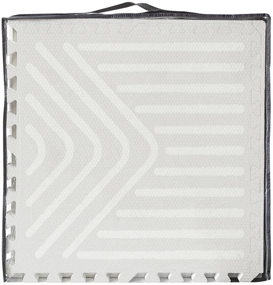NilaFee™ - Tapis de jeu - Mousse - Bébé - Tapis d'éveil - Tapis de rampage - 180 x 120 x 1,5 cm - Tapis puzzle - Sac de rangement - Motifs géométriques gris