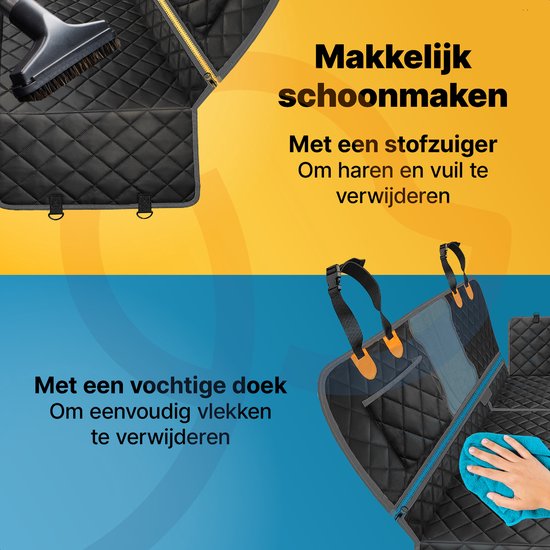 Tapis pour chien Jake and Jacky Car Rear Seat and Trunk Luxe - Tapis pour chien - Housse de protection - Tapis pour chien - Sac de rangement et ceinture de sécurité inclus - 137x148 cm