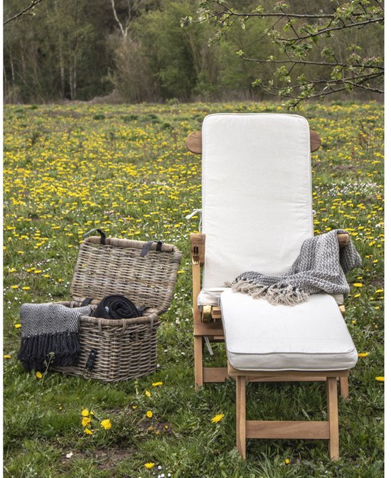 House Nordic Arrecife Coussin pour chaise longue - Coton - Blanc - 50 x 120 cm