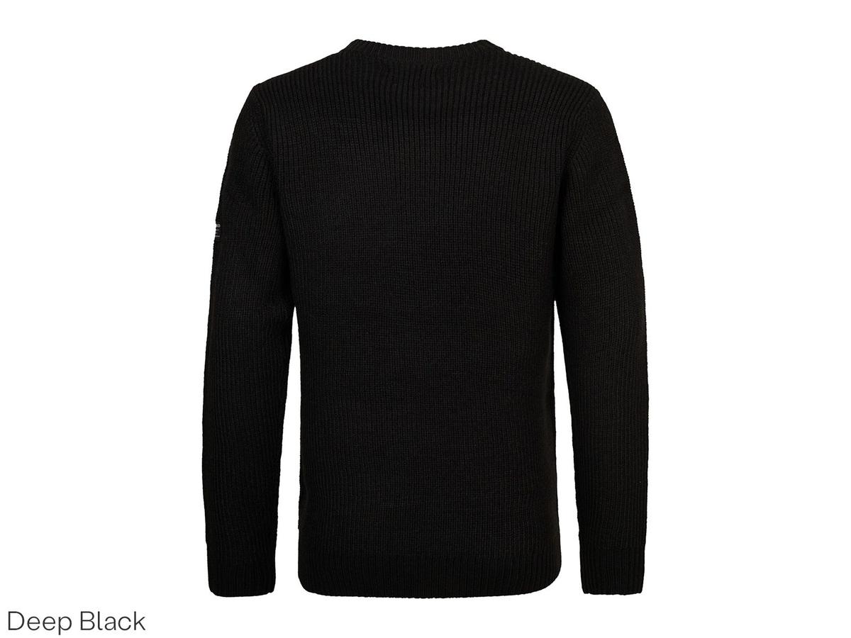 Pull en maille couleur pétrole à col rond - Modèle basique - taille XXL - Noir intense