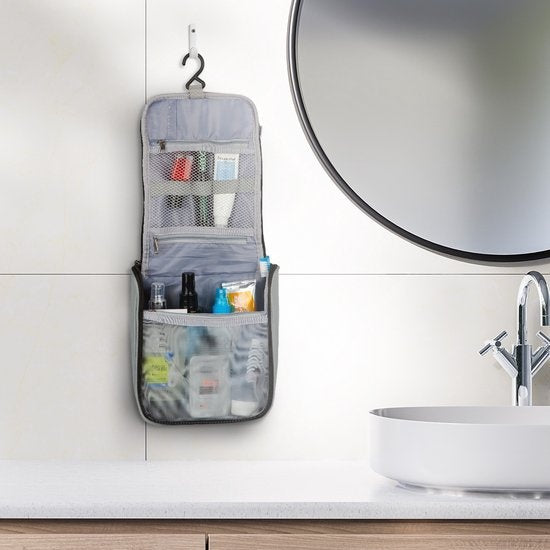 TRVLMORE Trousse de toilette - Suspension avec crochet - Unisexe - Gris