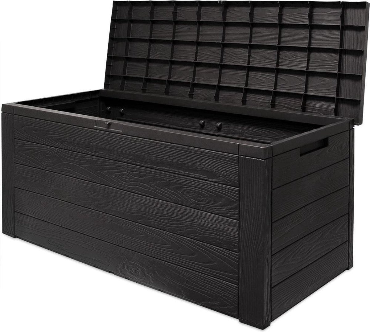 Coffre de jardin - Deuba - Boîte de Rangement - Extérieur - Pour jardin - plastique - anthracite - 120 x 46 x 57cm