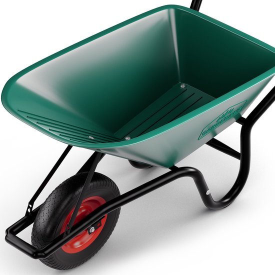 Brouette Gardebruk 100 L - Bac plastique - jusqu'à 150KG Vert