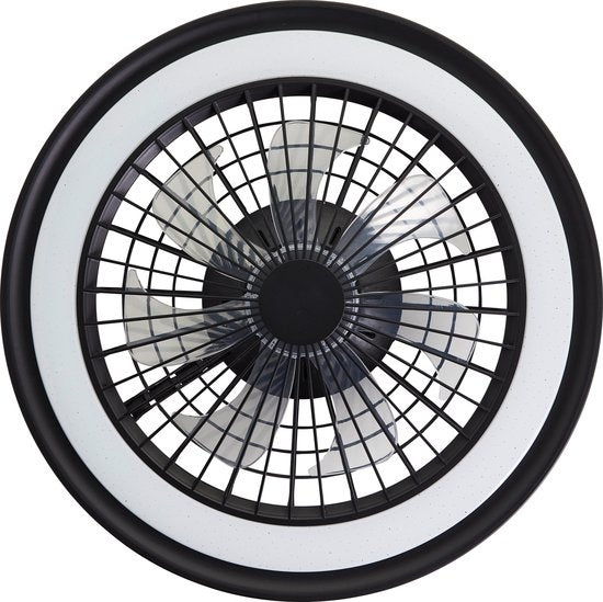 Brilliant Palmero - Ventilateur de plafond - Ventilateur de plafond - LED 40W - 3000K-6500K - Dimmable - Noir