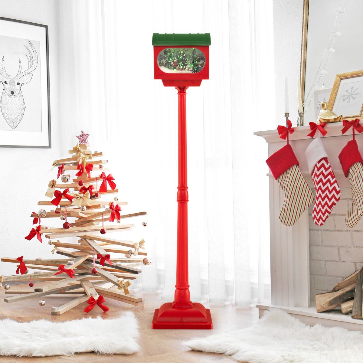 Coast Christmas Floor Lamp with Music - 32 x 32 x 150 cm - Rouge