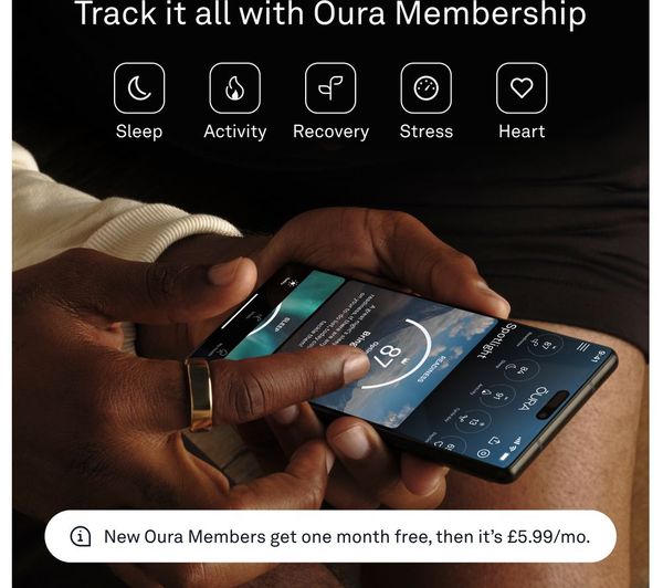 Bague OURA Gen3 Horizon, taille 7 - Or - Titane - Suivi du sommeil et de l'activité physique