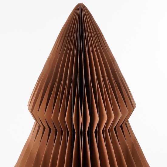 Mica Decorations Sapin de Noël en papier - Sapin de Noël artificiel pliable - H 152 x Ø 104 cm - Décoration de Noël - FSC Mix - Marron