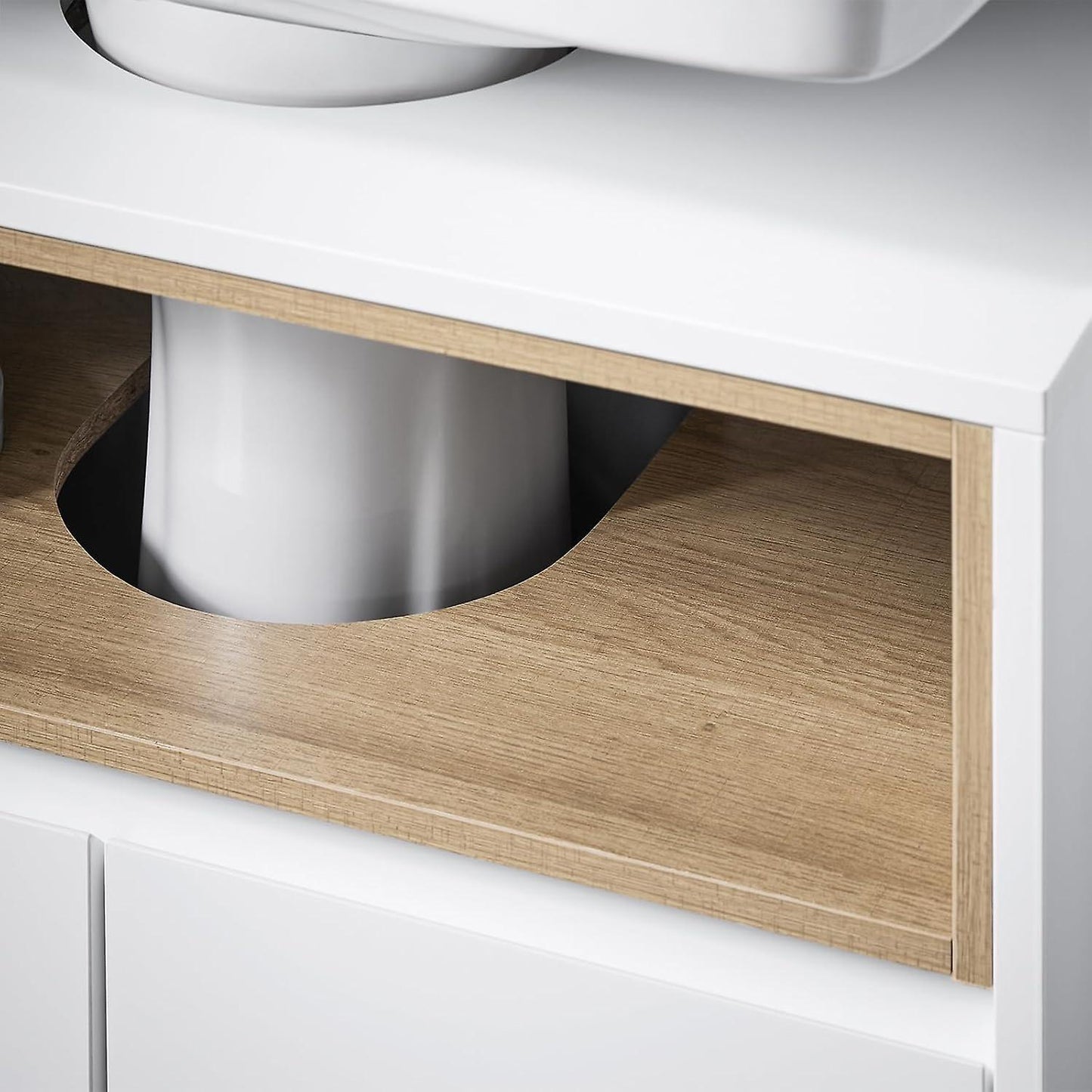 SoBuy - Meuble de salle de bain sous évier - 60 x 30 x 61cm - Blanc