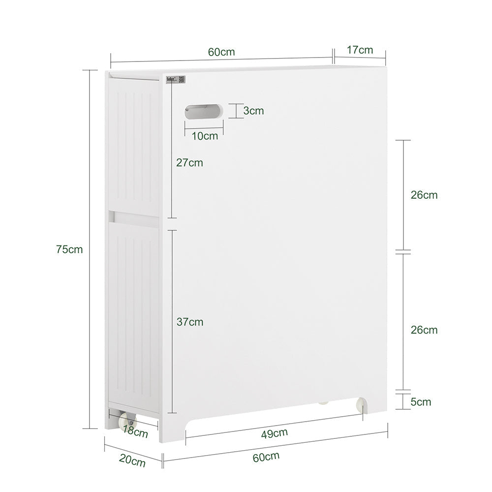 SoBuy Armoire de toilette avec 2 tiroirs - 60 x 20 x 75 cm - Blanc