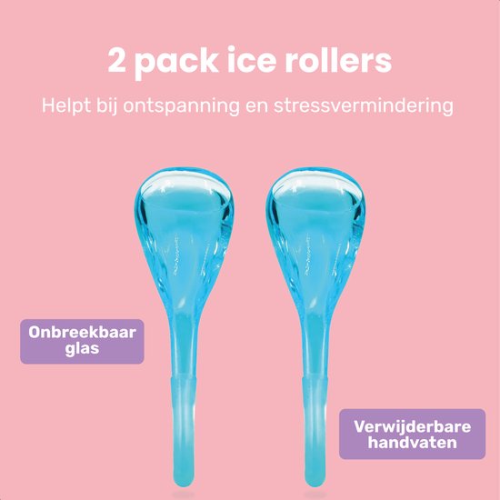 Soft & Silky - Ice globes - Blue - 2 Pack - Ice roller - Massage du visage - Chaud/froid - Ice roller visage - Dermaroller - Face roller - ice face - Beauty Roller - Ice roller