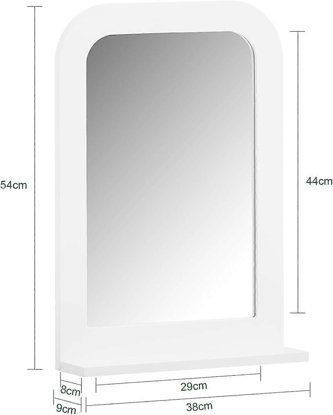 SoBuy - Miroir mural avec étagère de rangement - 38x9x54 cm - Blanc