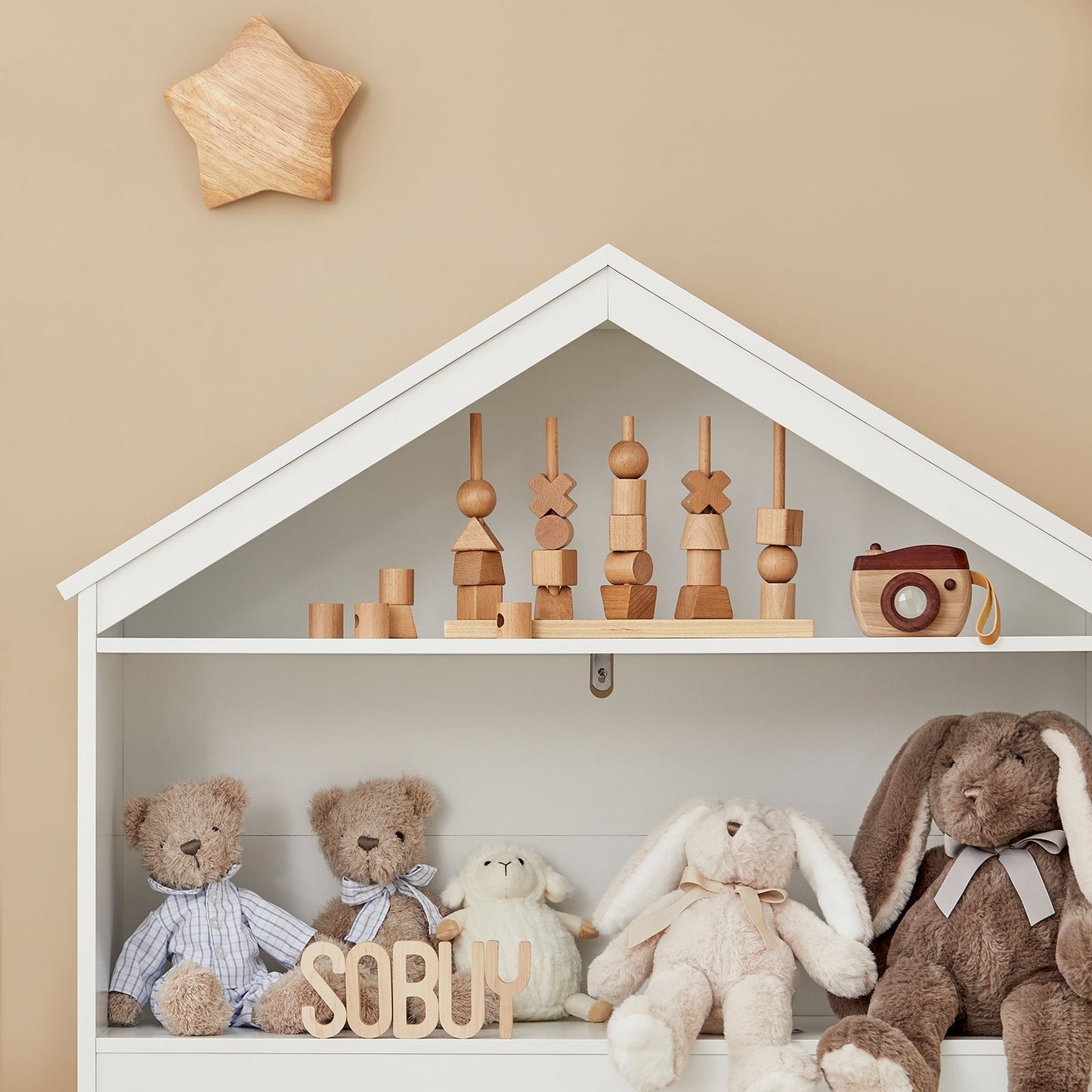 SoBuy Bibliothèque pour enfants - Max. 25 kg - 91 x 30 x 114 cm - Blanc