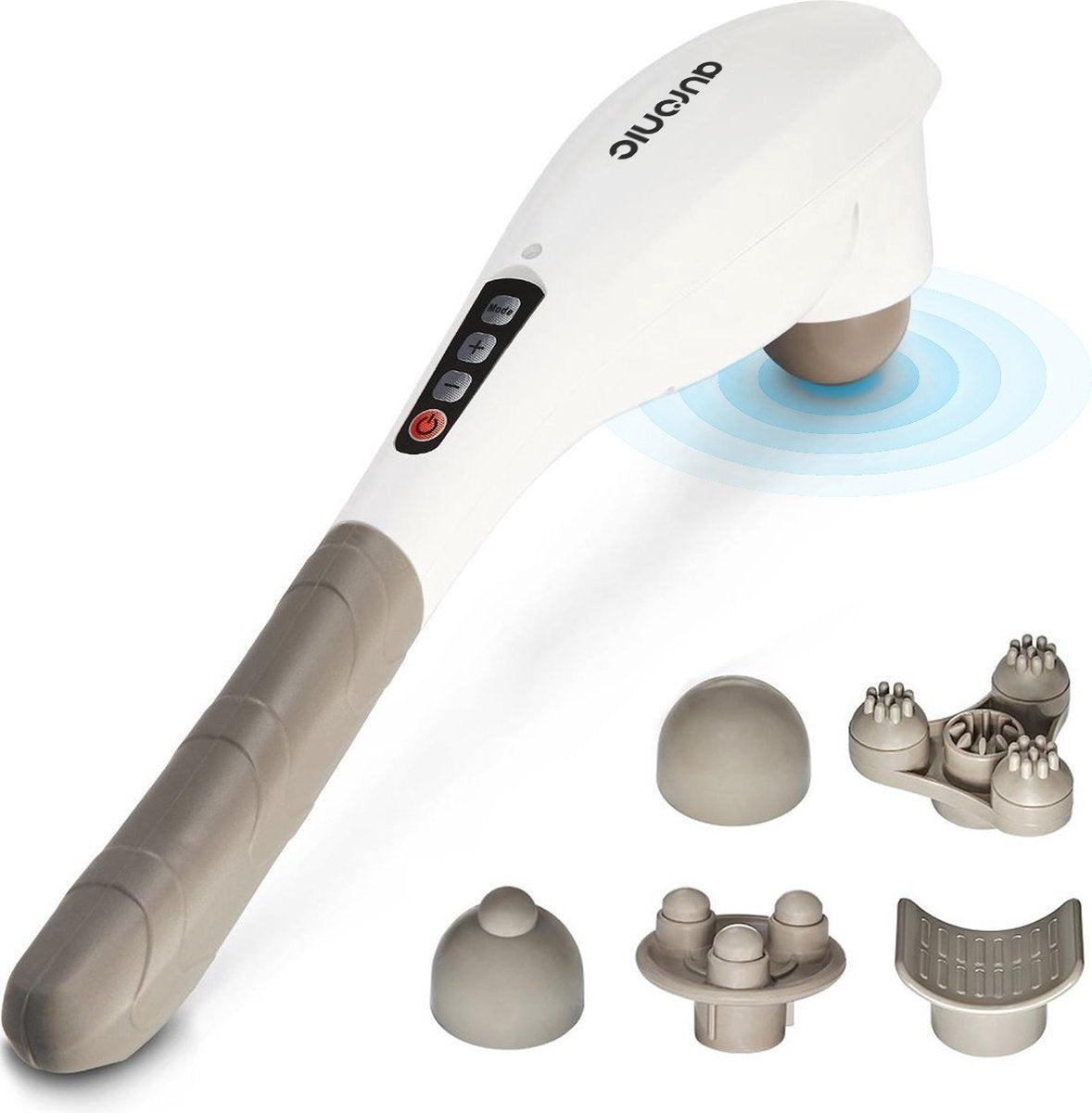 Appareil de massage Auronic Massage du cou et du dos Sans fil 5 accessoires Blanc/gris