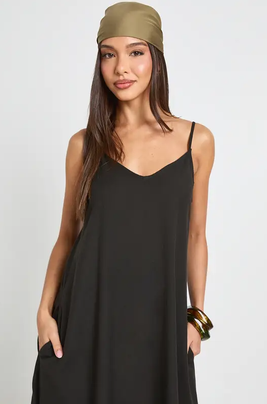 Robe longue à volants et mouchoir en lin - Taille 36