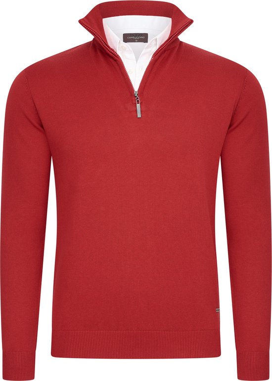 Cappuccino Italia - Pull à fermeture éclair pour hommes - Rouge - Taille XXL