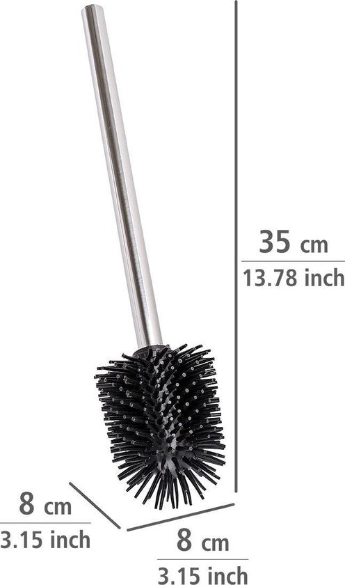 Brosse de toilettes Wenko 8 x 35 cm, silicone/acier inoxydable, noir