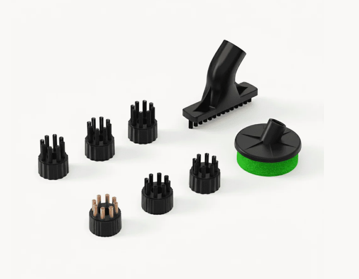 Kit de brosses Techweise TS3 Edge - 8 pièces - 5 brosses en nylon - une brosse en acier - une éponge abrasive - une brosse pour joints