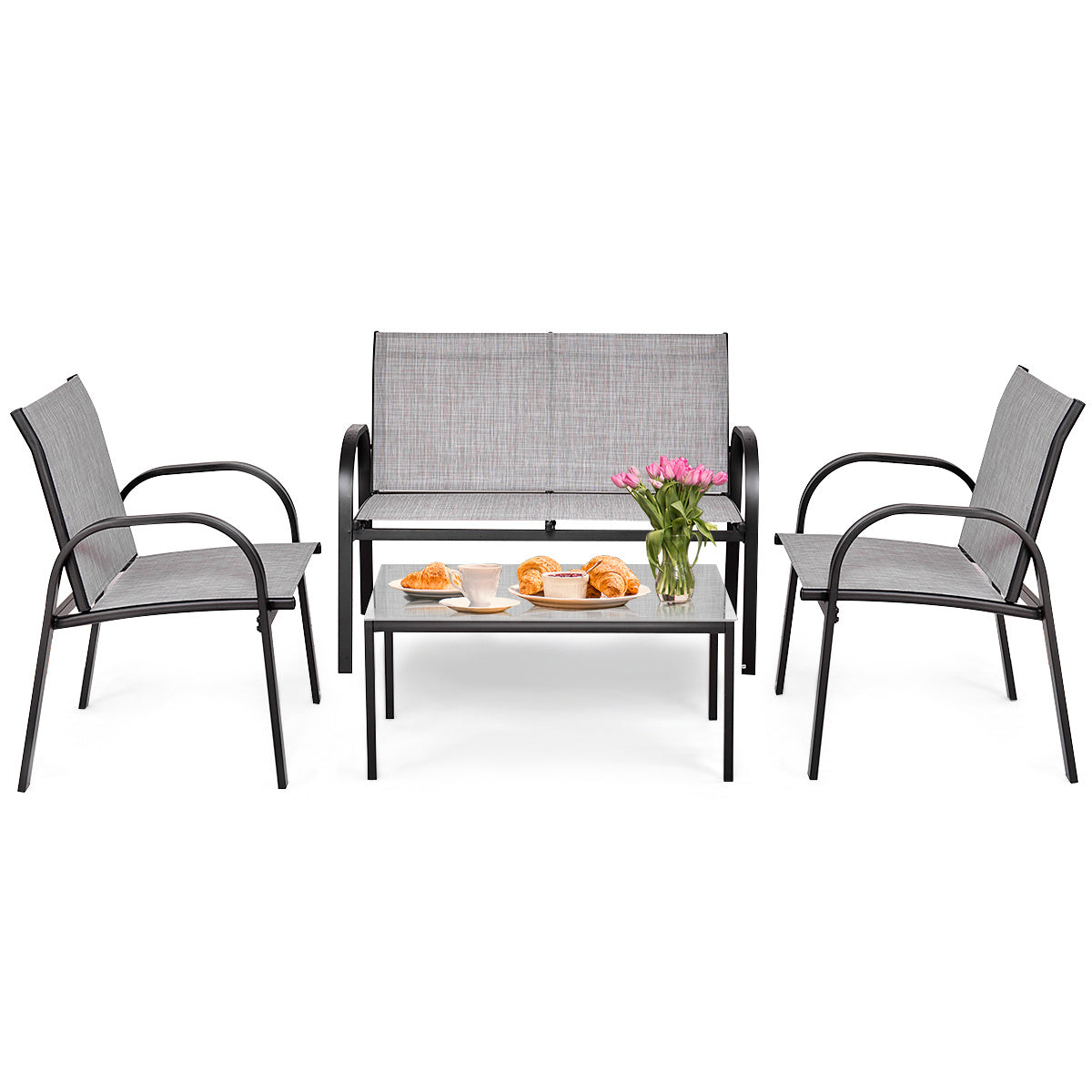 Coast 4-piece patio furniture set balcony terrace set garden set garden furniture grey grey