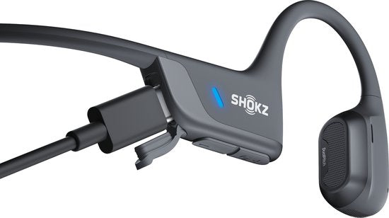 Casque de sport ouvert Shokz OpenRun Pro 2 - Conduction osseuse - Résistance à l'eau et à la sueur IP55 - Batterie de 12 heures - Noir