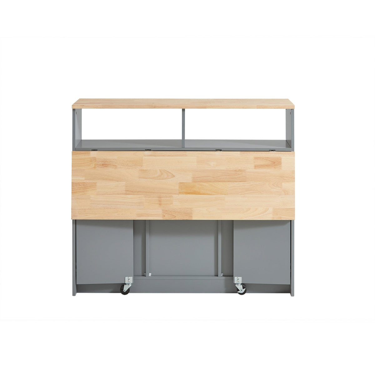 SoBuy FSB36-HG Meuble de rangement avec portes coulissantes et plan de travail extractible - 110x68x97 cm - Gris clair