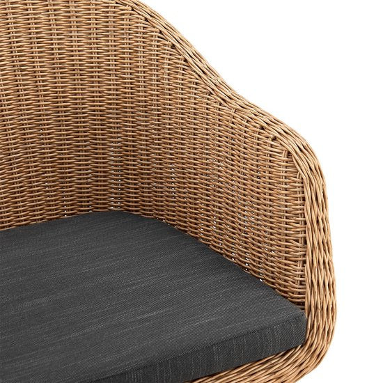 2 pièces Chaises de jardin en rotin Cody - Coussins inclus